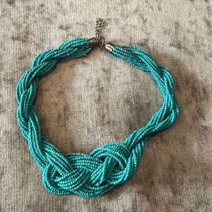 Classic vintage aqua beaded choker